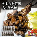 【ふるさと納税】やわらか 若鶏もも 炭火焼き 100g×12袋 ジューシー 旨味 厳選 国産鶏 熟練 職人 手焼き 岩塩 ブレンド 調味料 お肉 国産 食品 畜産物 宮崎県 宮崎市 送料無料