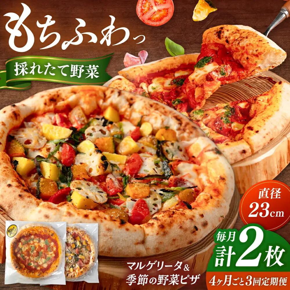 【4か月ごとにお届け：全3回】 【合鴨家族の小麦と桂川町の野菜使用】ピザ 2枚セット（マルゲリータ・季節の野菜ピザ） 桂川町/PIZZERIA TUTTI [ADBH031] 
