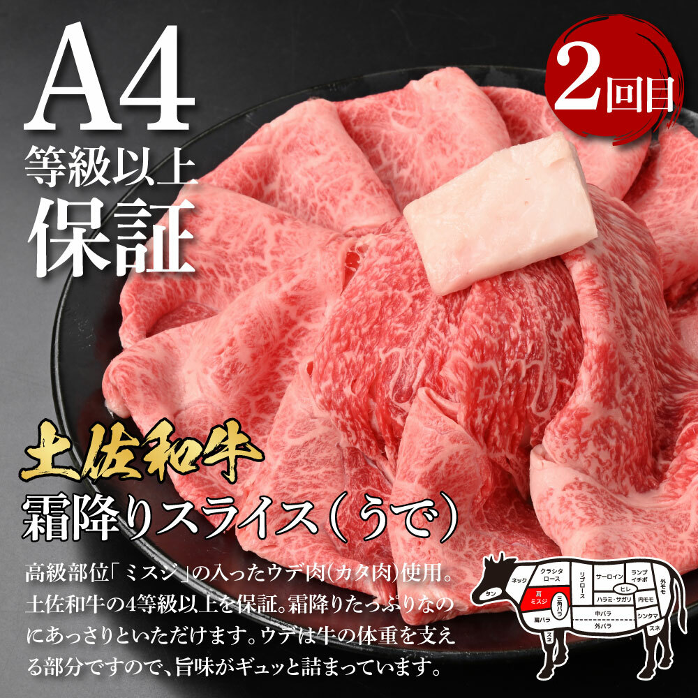 t109kyf-tka　3ヶ月定期便 訳ありカツオたたき×1.5kg 土佐和牛霜降りスライス(うで)×450g 土佐和牛特選クラシタローススライス×450g すき焼き 食べ比べ 鰹 かつお タタキ 牛