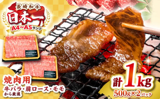 【A4～A5ランク】長崎和牛 焼肉用 1kg（500g×2パック）《壱岐市》【株式会社MEAT PLUS】肉 牛肉 黒毛和牛 焼き肉 焼肉 焼肉用 ギフト 贈答用 ご褒美 冷凍配送 A4 A5 [JGH020]