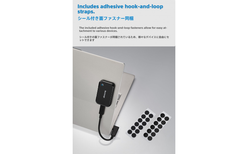 L字コネクターのショートケーブル付き ポータブルSSD　Gシリーズ　4TB