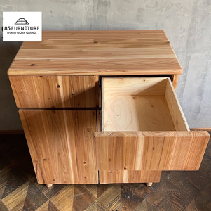 フロントフラットキャビネット 1台 キャビネット 収納 カウンター フラット 引き出し プッシュ扉 棚 たな tana 針葉樹合板 スタイリッシュ プレゼント 手仕上げ 1点物 国産 杉材 無垢材 木