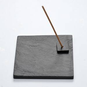 【雄勝石】コースター四角2枚組＆お香立てセット角100【1473420】