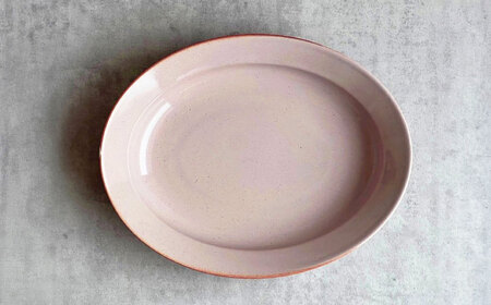 【瀬戸焼】リムカレー皿 2枚セット（桃）【株式会社カネ三商店】 / 皿 食器 カレー皿 ギフト プレゼント / 瀬戸市[BBDD013]