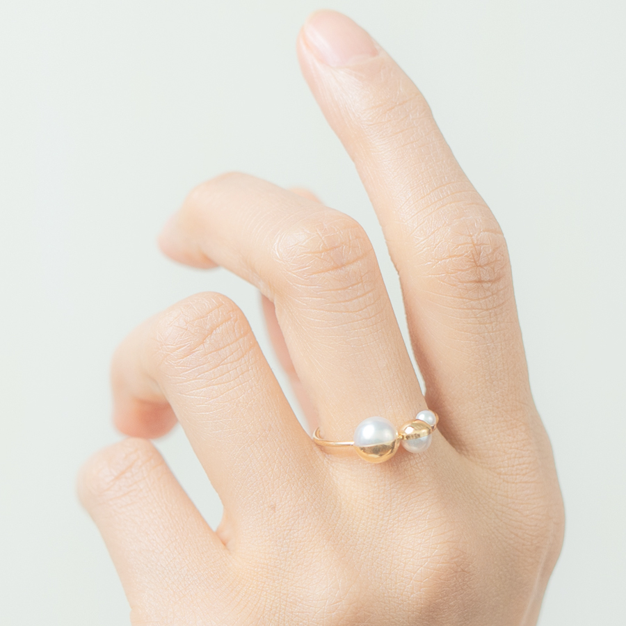 ＜ONOV　LUXE＞リング　Teleco Ring　アコヤパール　K18