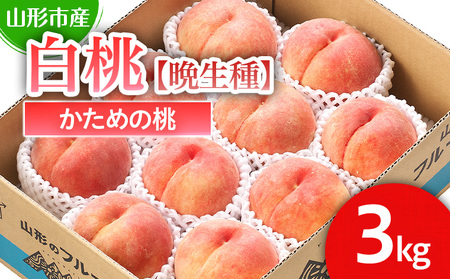 山形市産 白桃 【晩成種】「伊達白桃・白根白桃・さくら白桃」かための桃3kg (6～11玉)【令和8年産先行予約】FS25-128