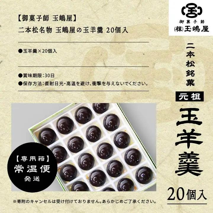 羊羹 玉嶋屋の玉羊羹 20個入り ようかん【株式会社玉嶋屋】