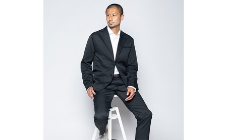 【ふるなび限定】メンズ アンクルストレートパンツ「ワークウェアスーツ」スーツに見える作業着 　 丸洗い可 ストレッチ 速乾 部屋干し可 撥水 シワになりにくい　ブラック FN-Limited-SP フ