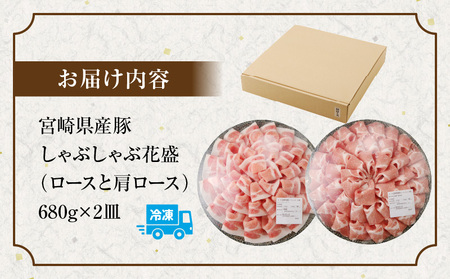 宮崎県産豚 花盛しゃぶしゃぶ 2皿（ロースと肩ロース） 豚 しゃぶしゃぶ セット