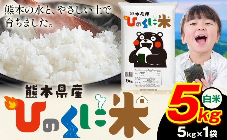 
            【年内発送】白米 ひのくに米 5kg 《7-14日以内に出荷予定(土日祝除く)》 食品 米 こめ コメ 熊本県産 ふるさと納税 お米 おこめ 熊本
          