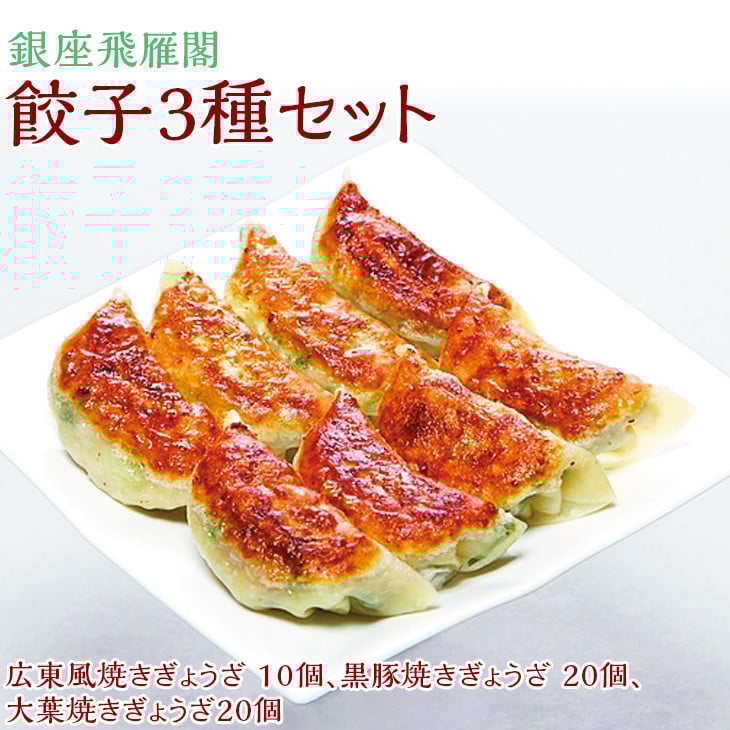 
            〈銀座飛雁閣〉餃子3種セット（50ヶ）※沖縄県・離島への配送不可 FAA-174
          