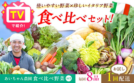 【8品】「使いやすい野菜」×「珍しいイタリア野菜」食べ比べセット あいちゃん農園 栄養満点 野菜 新鮮 旬 ヘルシー 減農薬 セット [FAA025]