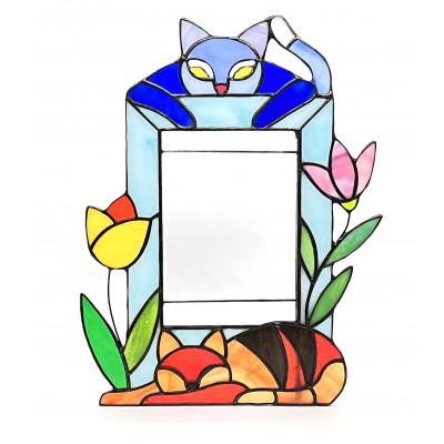 ふるさと納税 東村山市 ステンドグラスの写真立て　お昼寝のお邪魔? |  | 02