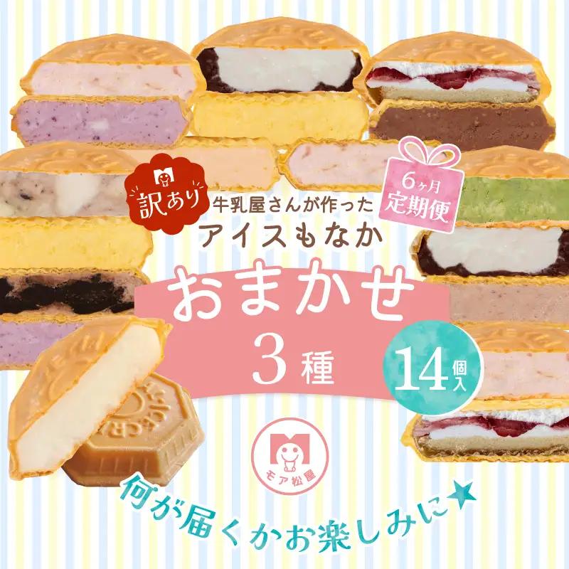 訳あり 定期便 6回 アイス もなか 食べ比べ 14個 × 6回 計84個 アイス