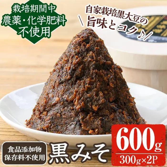 《数量限定》黒味噌(黒米麹と黒大豆)計600g(300g×2パック) 味噌 黒味噌 黒大豆 大豆 田楽 和え物 黒米麹 麹 こうじ みそ汁 味噌汁 有機 有機農業 有機肥料 【雲月農園】_y457