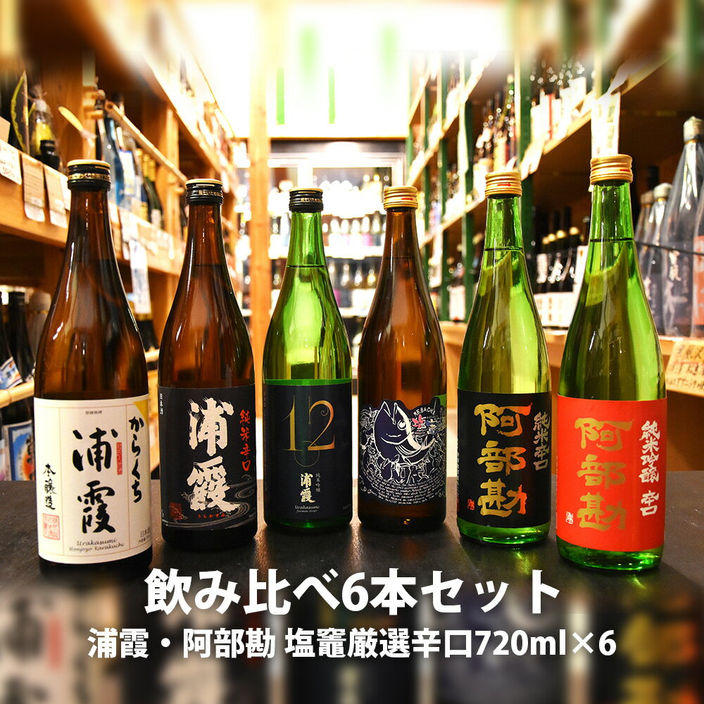【ふるさと納税】 楽天限定 日本酒 飲み比べセット 辛口6本セット 「浦霞・阿部勘 塩竈厳選 辛口」 720ml×6本 お酒 酒 sake 飲み比べ セット 米 純米酒 純米吟醸 宮城県 塩竈市 塩釜市 相原酒店 r7-ah00001