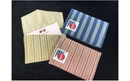 鯖江の伝統織『石田縞織の名刺入れ』[A-03001]