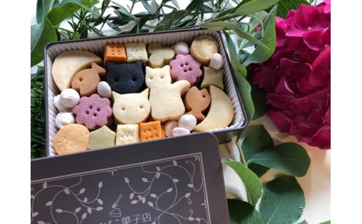 クッキーセット 〈クッキー缶・大（角缶）〉 ちてはこ菓子店 奈良県 奈良市 I-303