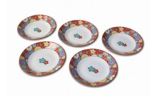九谷焼八趣皿（5号）5枚セット 九谷焼 ｜ 石川県 小松市 【打田平太郎商店】