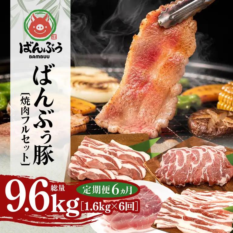 【定期便6ヶ月】ブランド豚「ばんぶぅ」焼肉フルセット（計1.6kg） 42-CL