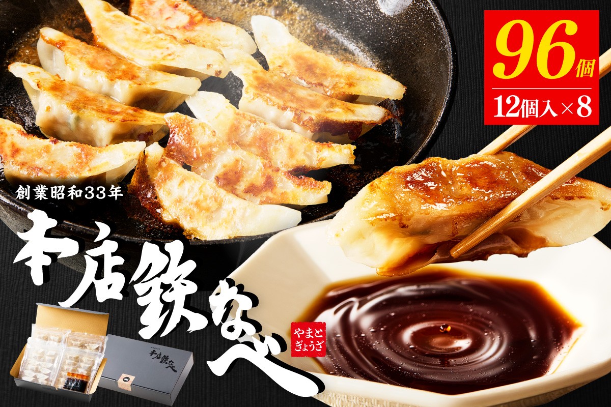 
本店鉄なべ　冷凍ぎょうざ48個入り×2セット【040-0002】
