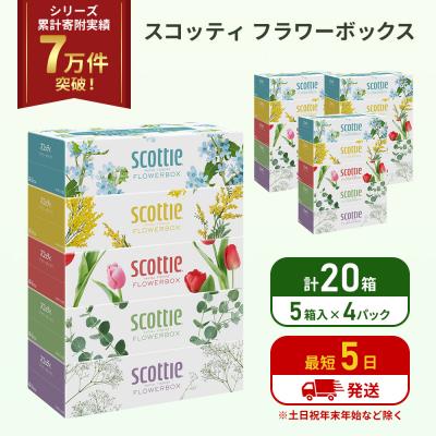 ふるさと納税 岩沼市 ティッシュ スコッティ フラワーボックス 20箱 (5箱×4P) [No.5704-1125]