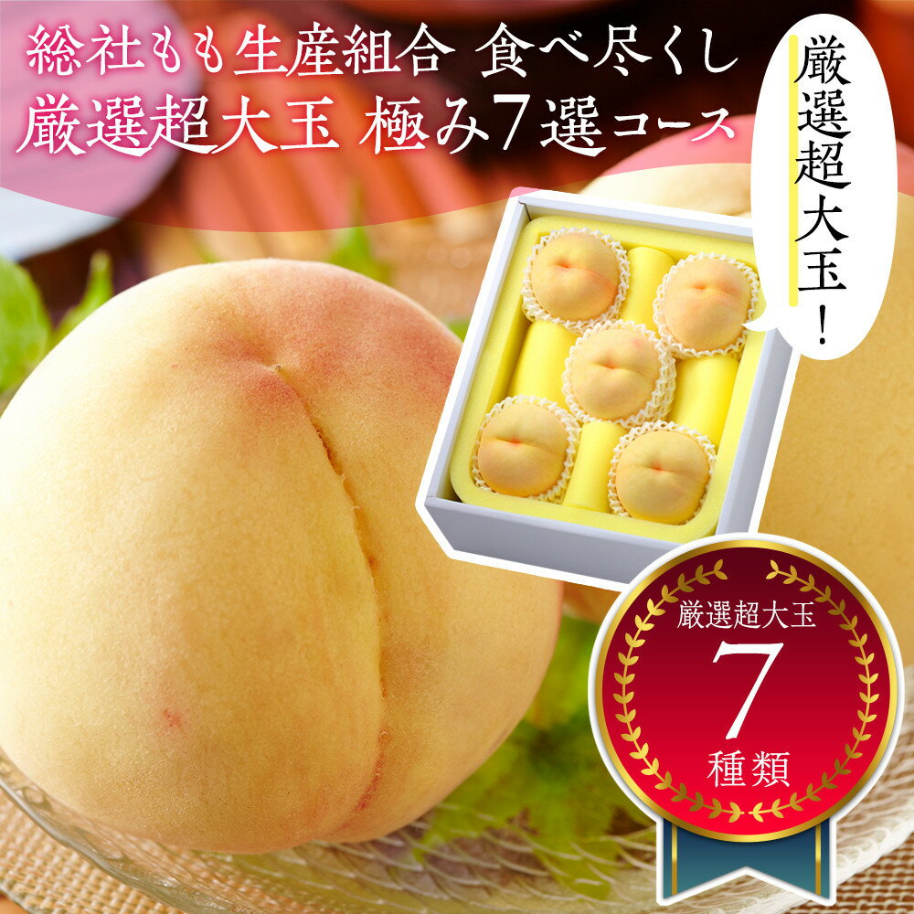 【ふるさと納税】【全7回お届け】総社もも生産組合　食べ尽くし　厳選超大玉　極み7選コース【7月下旬以降発送】