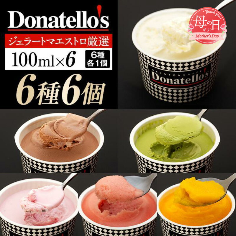 【ふるさと納税】【母の日お届け】ジェラートマエストロ厳選《ドナテロウズ》ジェラート 6種6個セット | 母の日ギフト スイーツ アイスクリーム プレゼント 贈答用 贈り物【4/29までの入金で5/10配送】