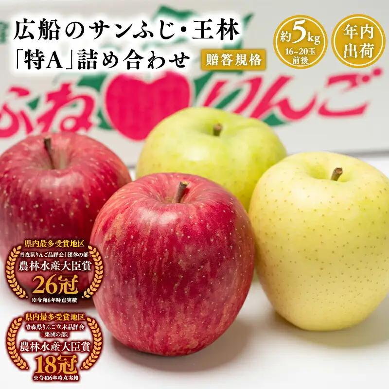 りんご 広船のサンふじ・王林詰合せ約5kg  贈答用 12月発送 りんご