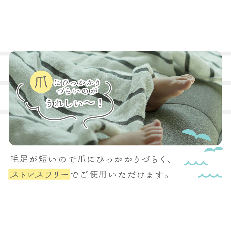 しまふわケット 1枚 グレー【国産 日本製 タオルケット シングル 寝具 オーガニックコットン 綿100%】 099H3817_イメージ4