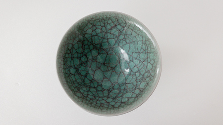 【氷裂貫入青瓷】抹茶茶碗 （小野寺裕司 作）径13.5cm×高さ6.1cm 茶碗 湯飲み 夫婦湯飲み 陶器 陶芸 お茶 食器