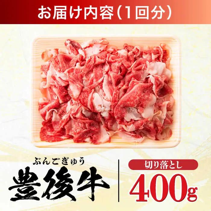 【全12回定期便】【お試しにピッタリ！】 おおいた豊後牛 牛肉 切り落とし 400g 牛肉切り落とし 豊後牛[AREI040]