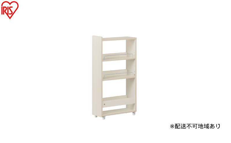 キッチン隙間収納ラック KSRーL160 ホワイト 隙間収納 すきま収納 ラック 16cm キッチンラック スリム キャスター付き ストッカー 収納 おしゃれ パントリー 棚 薄型 冷蔵庫横 洗面所 キッチン収納 アイリスオーヤマ ロータイプ