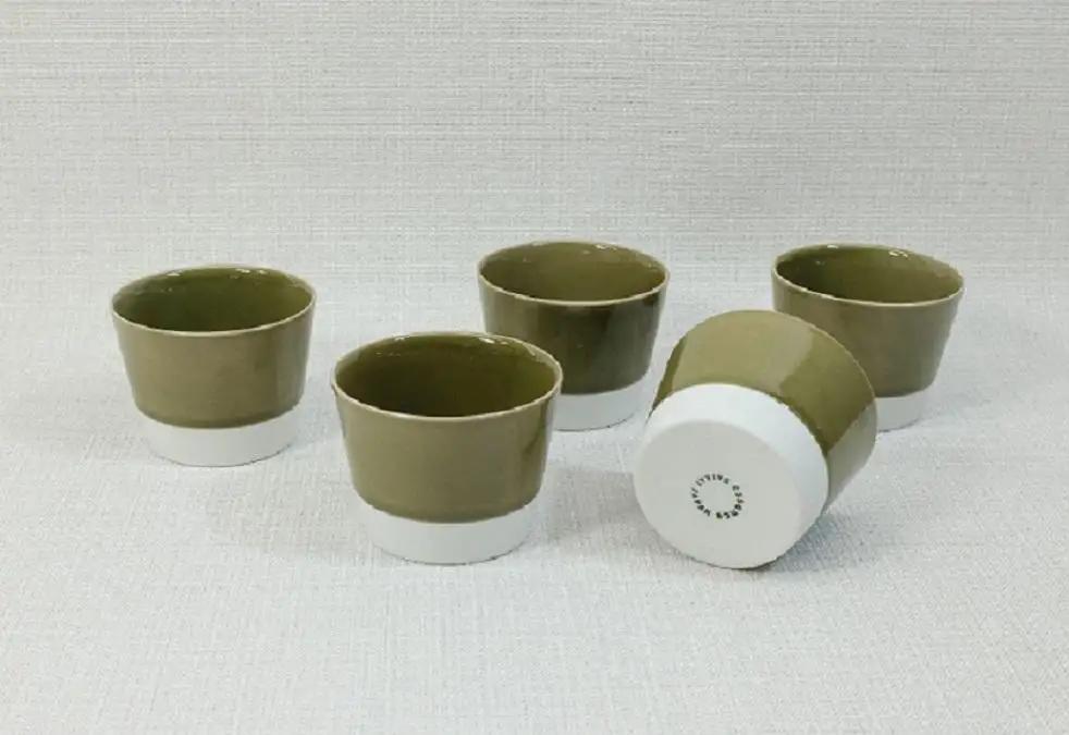 【AB547】【波佐見焼】esカップ 織部釉S5個組 【西海陶器】5 45369