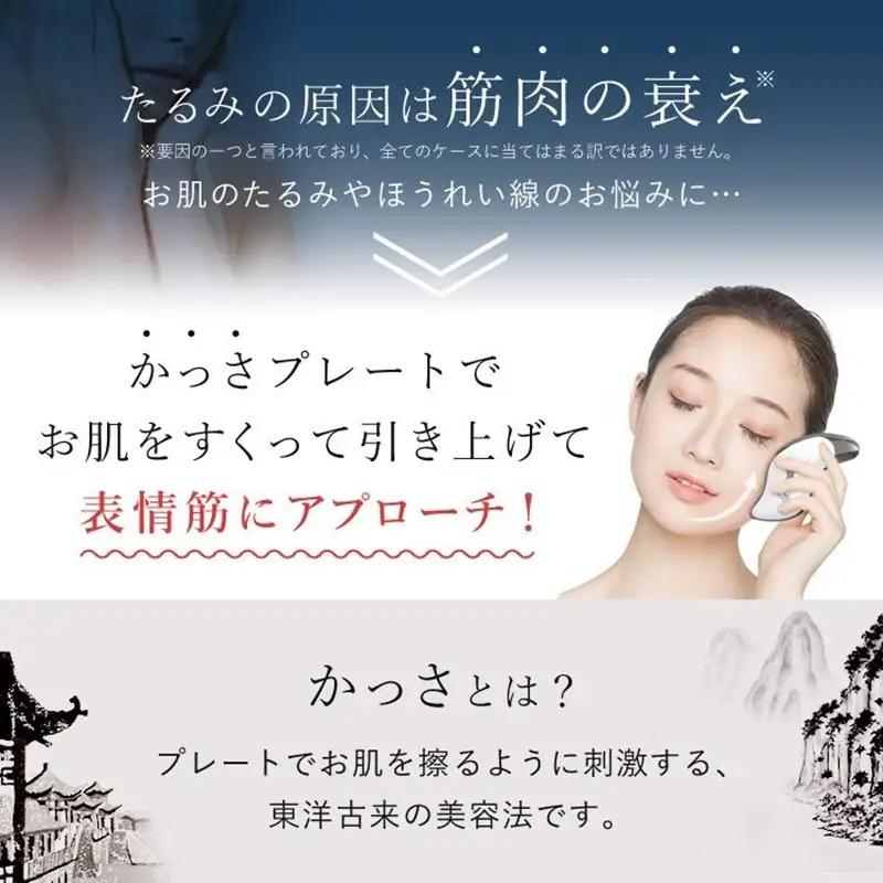ポータブル美顔器 BEAUTY GUASHA 電動かっさ かっさ マッサージ 美顔器 温熱 携帯用 V顔 温感 フェイス 目元 ツボ押し FASCINATEBEAUTY FN-BGS010
