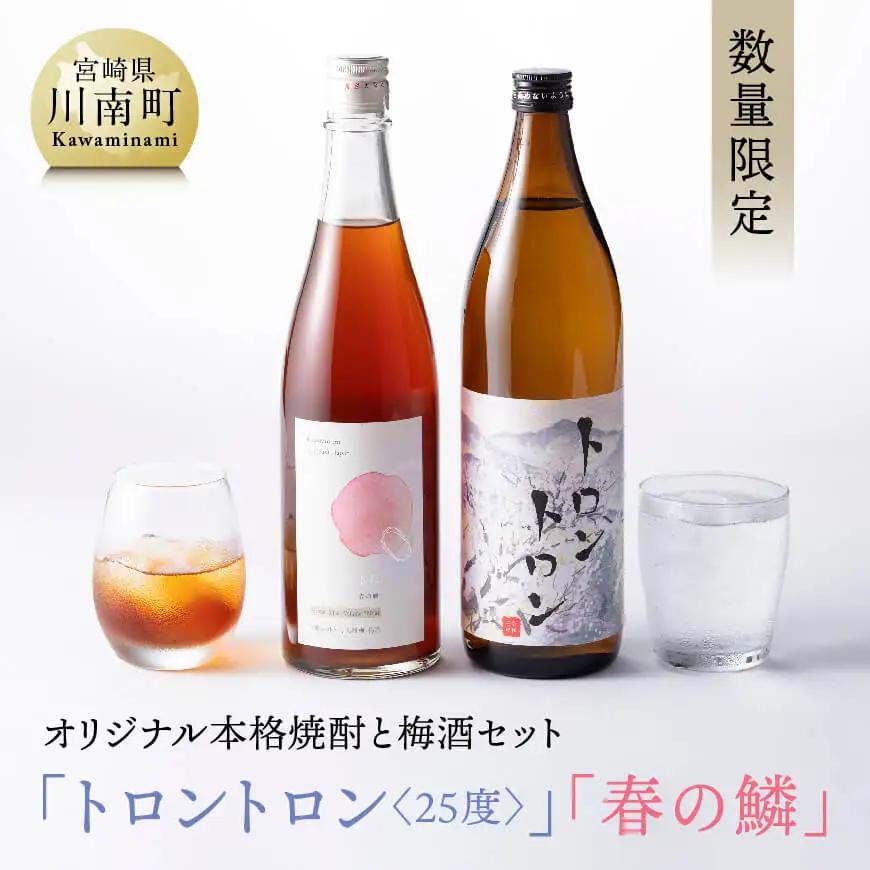 【数量限定】オリジナル本格焼酎「トロントロン(25度)」と梅酒「春の鱗」のセット【 アルコール飲料 お酒 アルコール 酒 焼酎 アルコールセット】