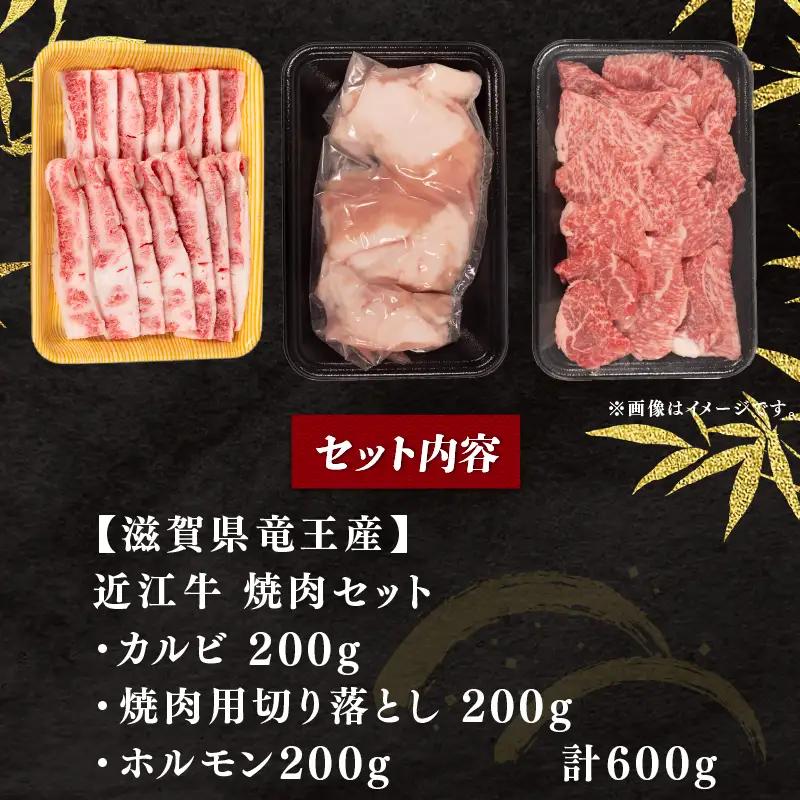 【家計応援】 近江牛 焼肉 セット 計600g 200g×3種 カルビ 切り落とし ホルモン