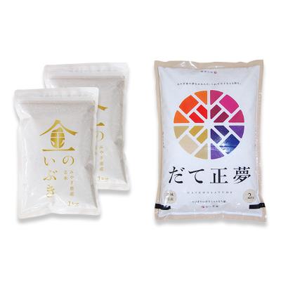 ふるさと納税 栗原市 金のいぶき だて正夢 2品目 箱入り オリジナルセット (合計4kg) |  | 01