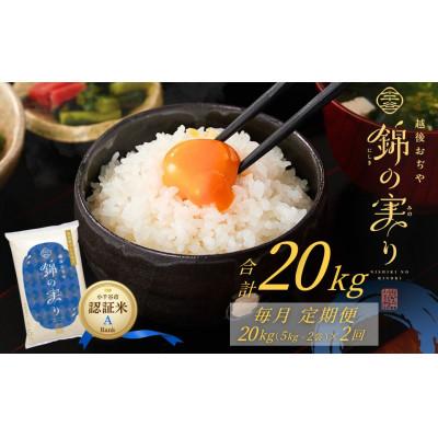 ふるさと納税 小千谷市 【発送月固定定期便】魚沼産コシヒカリ 小千谷市 認証米 Aランク 精米 10kg全2回