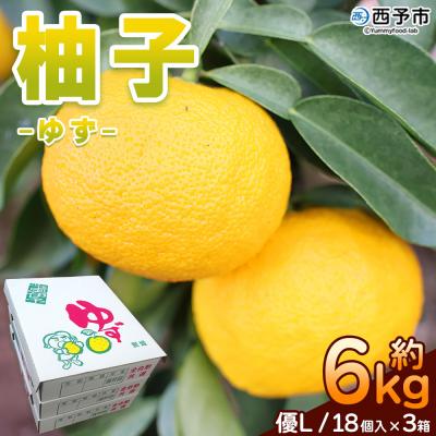 ふるさと納税 西予市 &lt;柚子 優 Lサイズ 54個(18個入り×3箱)&gt; 約6kg 6000g ゆず 国産 果物 フルーツ