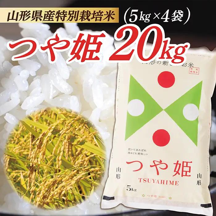 令和8年産予約 山形県産 特別栽培米 つや姫20kg (5kg×4袋) 
