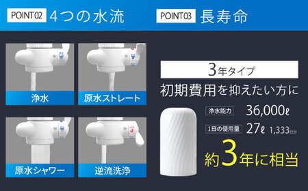 【40141】浄水器【ビューク】 浄水器 3年交換不要 逆流洗浄 【取付簡単】 据置型浄水器 PFAS PFOS PFOA 除去 有機 フッ素 化合物 カートリッジ 交換不要 活性炭 塩素 塩素除去 