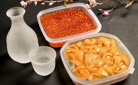 塩水うに (生ウニ) 100g いくら 昆布醤油漬け 100g F4F-1572