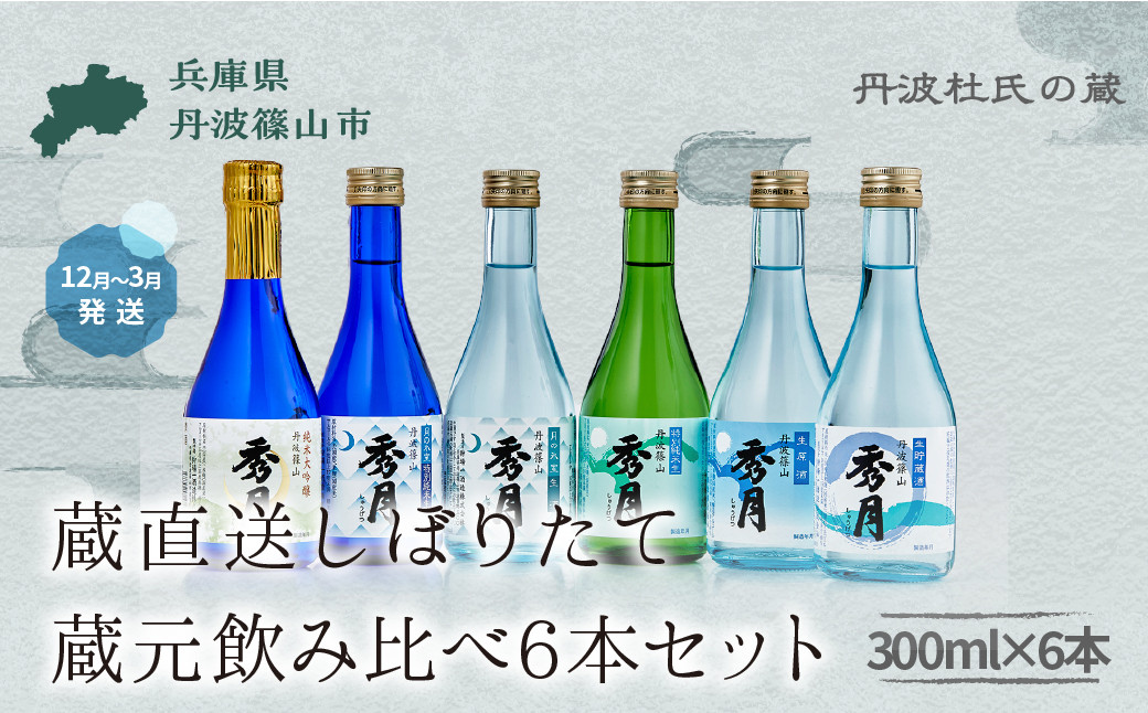 
            「秀月」蔵元飲み比べ６本セット(冬季限定)　日本酒 お酒 飲みくらべ のみ比べ 飲みやすい 和食 洋食
          
