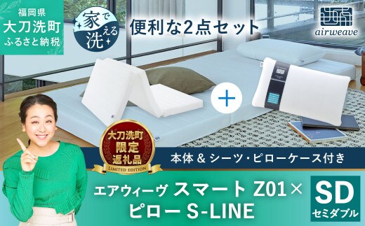 
										
										【大刀洗町限定】エアウィーヴ スマートZ01 セミダブル × エアウィーヴ ピロー S-LINE セット
									