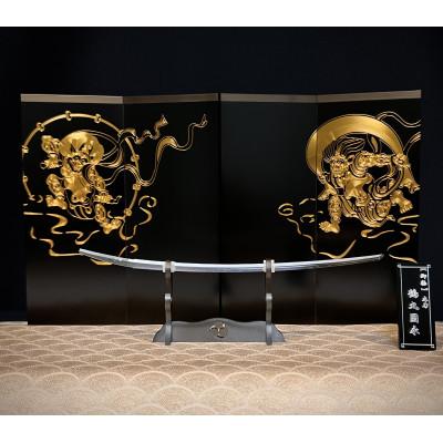 ふるさと納税 魚沼市 精密屏風『風神雷神図屏風』(黒)金属を削り込んだミニ屏風 |  | 03