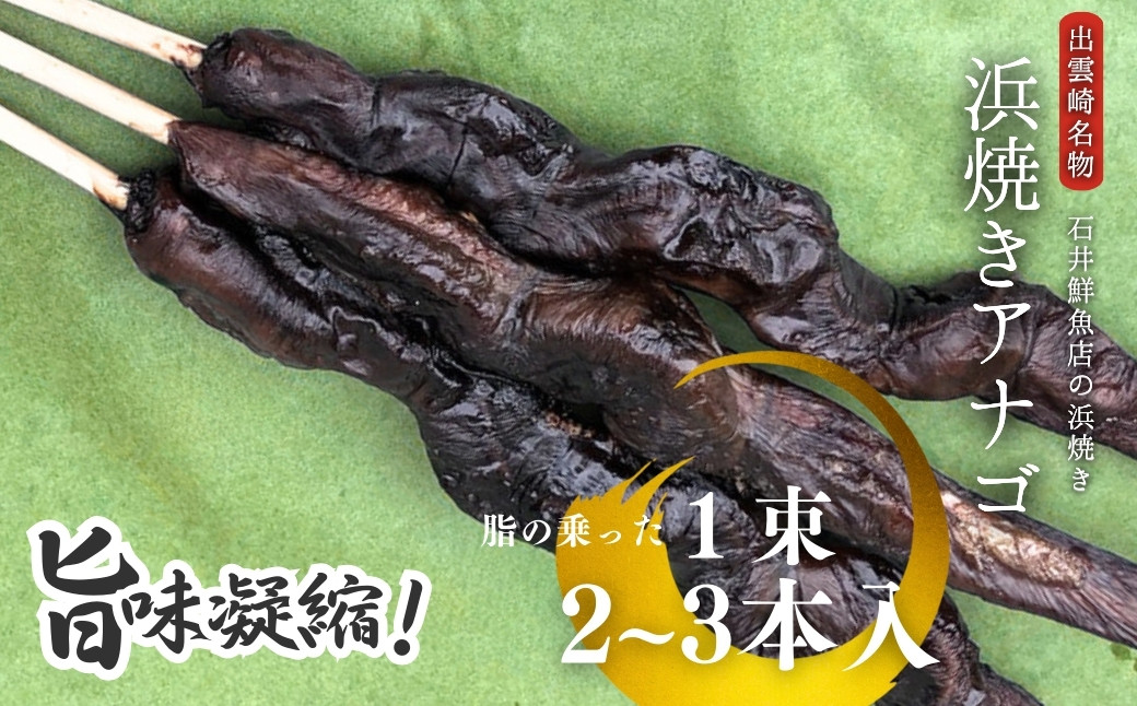 
【出雲崎名物】石井鮮魚店の浜焼き アナゴ 1束2～3本入 出雲崎町 串焼き
