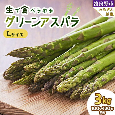 【ふるさと納税】2027年先行予約「生」で食べられる!北海道富良野産　グリーンアスパラ　Lサイズ 3kg【配送不可地域：離島】【1400428】