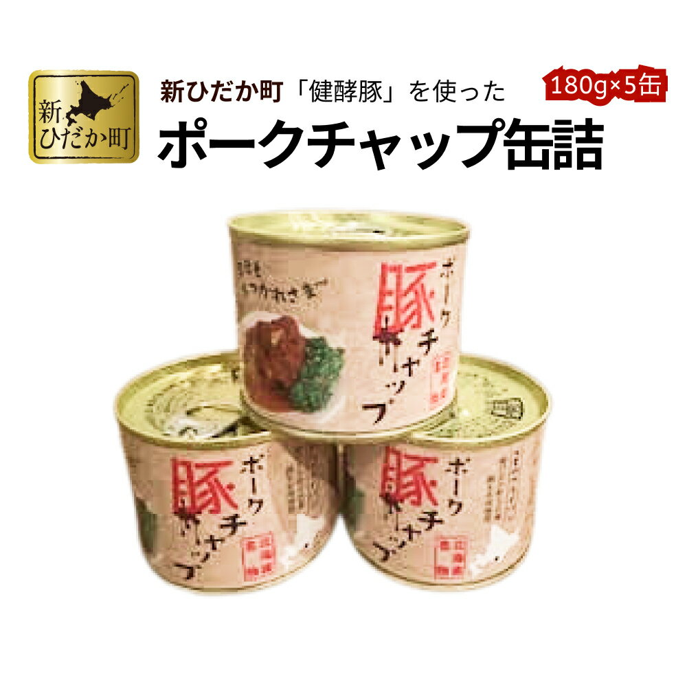 【ふるさと納税】 北海道産 健酵豚 使用 ポークチャップ 缶詰 5個 国産 道産 豚肉 豚 ぶた 肉 ポーク ソテー トマト 玉ねぎ 野菜 おかず おつまみ 惣菜 小分け 缶 保存食 非常食 備蓄用 常温 長期 保存 簡単調理 北海道 新ひだか町