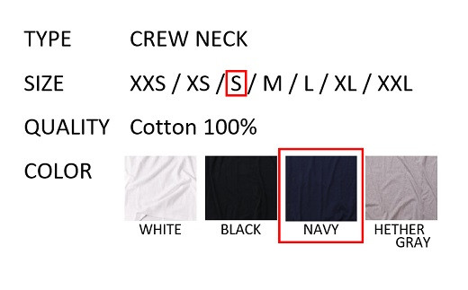 【Sサイズ】 EIJI T−SHIRT クルーネック ネイビー _SM15-3 ｜ 服 Tシャツ ティーシャツ 国産 日本製 大阪府 阪南市